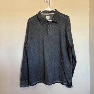 True Grit Polo Shirt Mens Size‎ Large Black Collared Long Sleeve